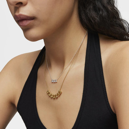 Bold Bear short Necklace with gold plating over silver and charm