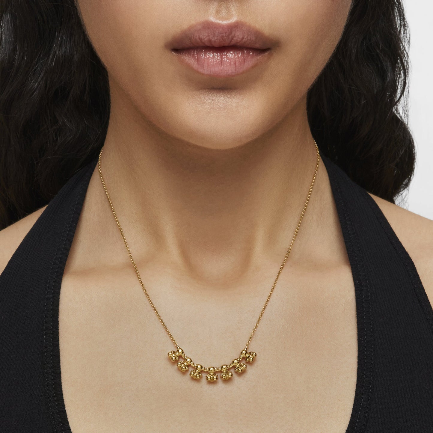 Bold Bear short Necklace with gold plating over silver and charm