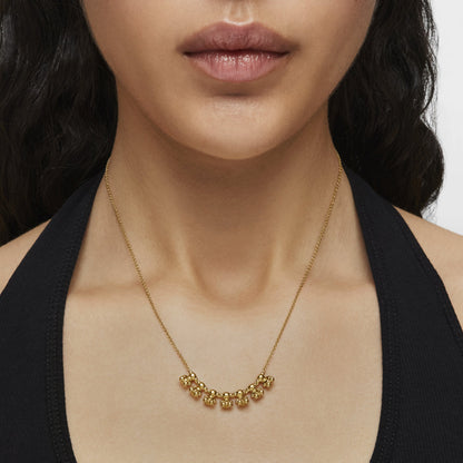 Bold Bear short Necklace with gold plating over silver and charm