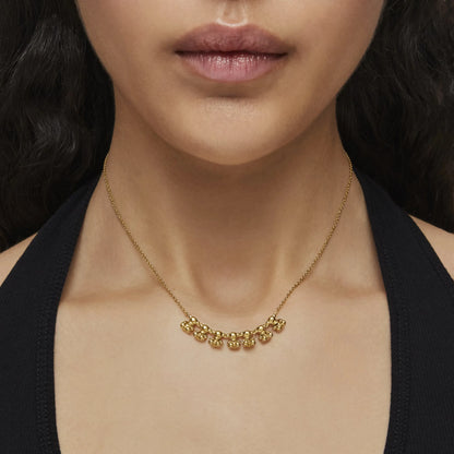 Bold Bear short Necklace with gold plating over silver and charm