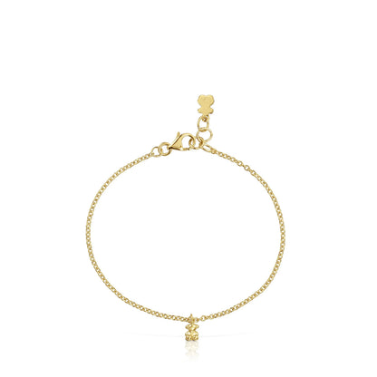 Chain Bracelet with gold plating over silver and round rings Bold Bear