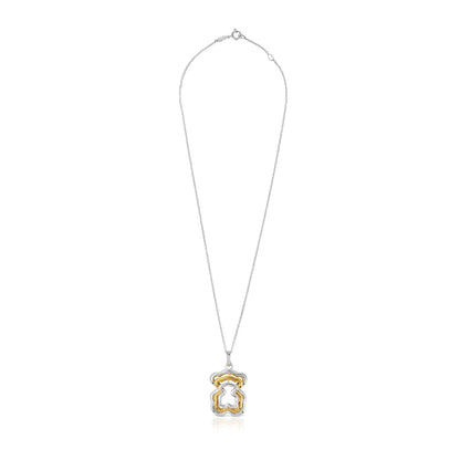Triple two-tone Bickie bear necklace