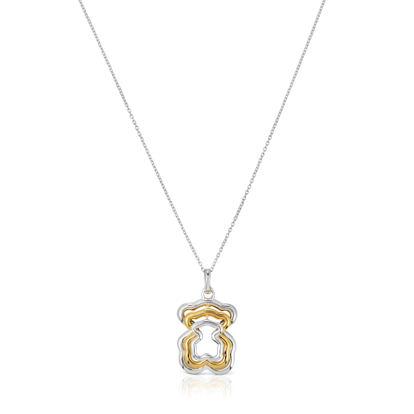 Triple two-tone Bickie bear necklace