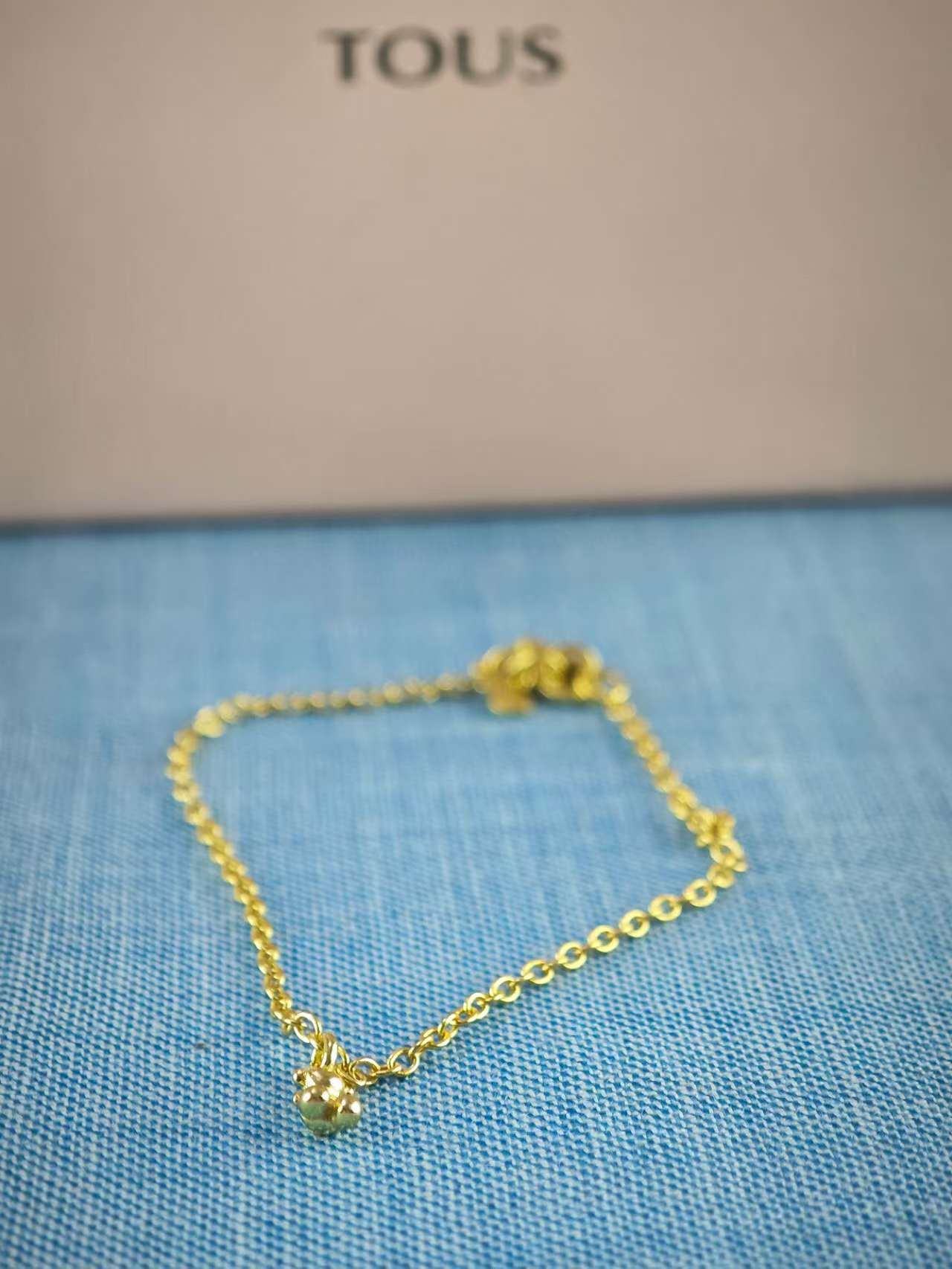 Chain Bracelet with gold plating over silver and round rings Bold Bear
