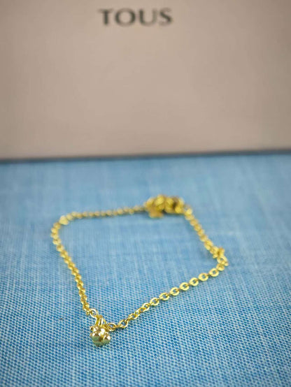 Chain Bracelet with gold plating over silver and round rings Bold Bear