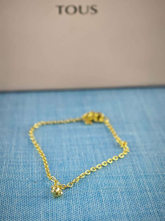 Chain Bracelet with gold plating over silver and round rings Bold Bear