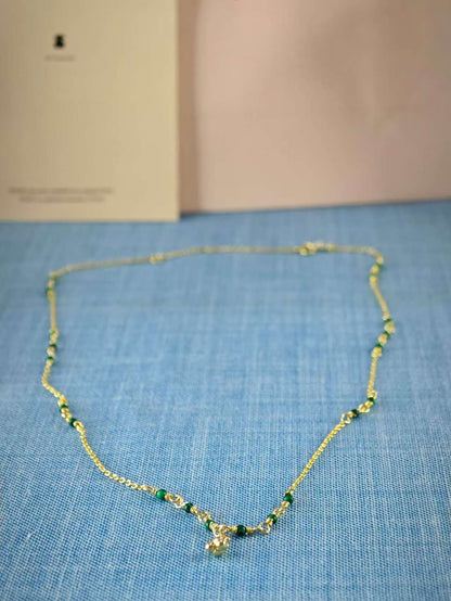 Silver vermeil and malachite Necklace Bold Bear