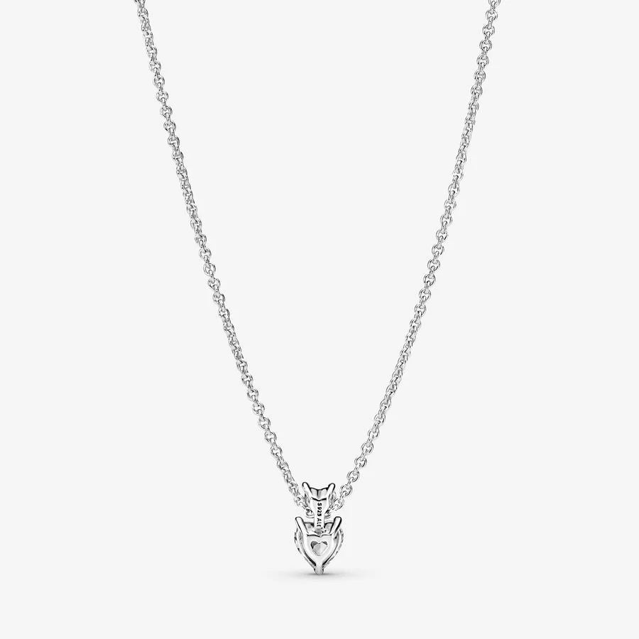 Double Heart Pendant Sparkling Collier Necklace