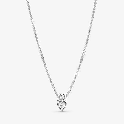 Double Heart Pendant Sparkling Collier Necklace