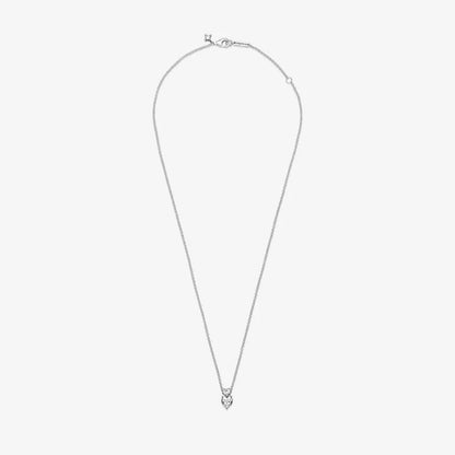Double Heart Pendant Sparkling Collier Necklace