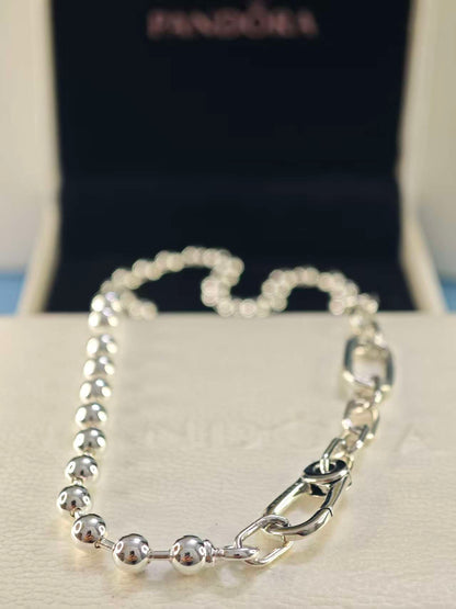 ME Metal Bead & Link Chain Necklace