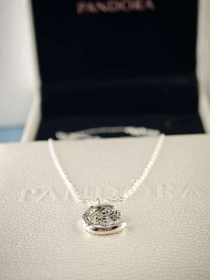 Moon and Spinning Tree of Life Necklace