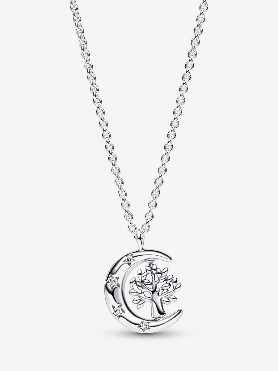 Moon and Spinning Tree of Life Necklace