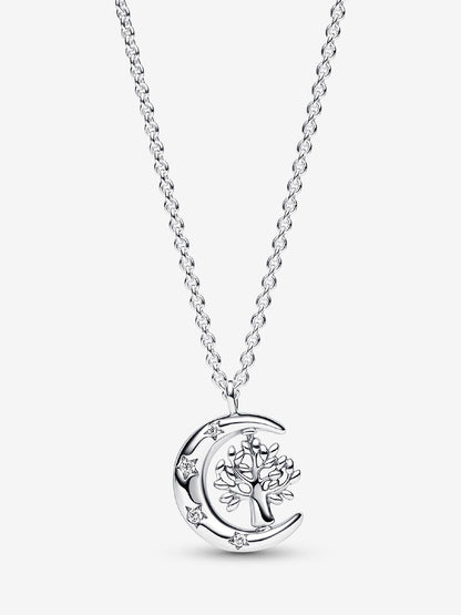 Moon and Spinning Tree of Life Necklace