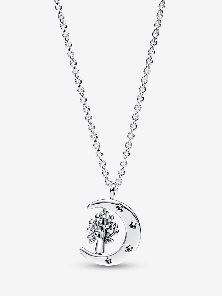 Moon and Spinning Tree of Life Necklace