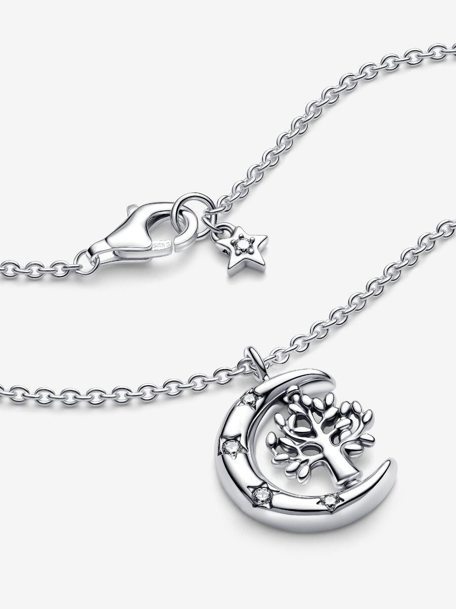 Moon and Spinning Tree of Life Necklace