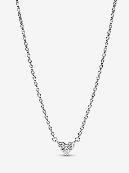Triple Stone Heart Collier Necklace
