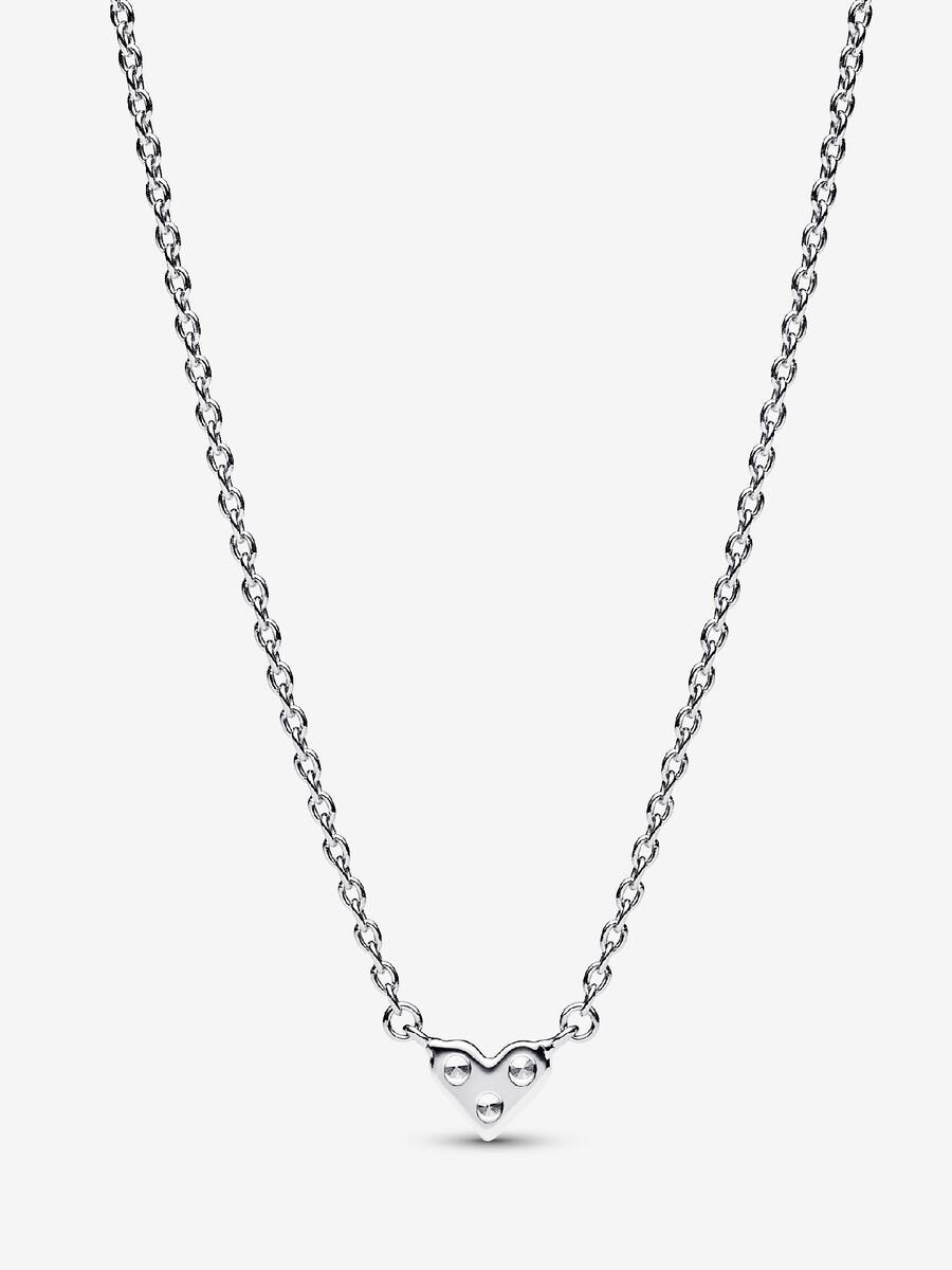 Triple Stone Heart Collier Necklace