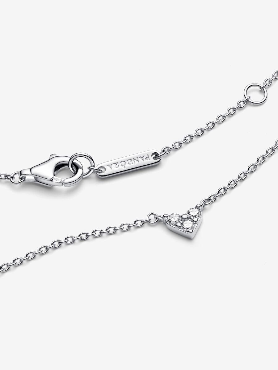 Triple Stone Heart Collier Necklace