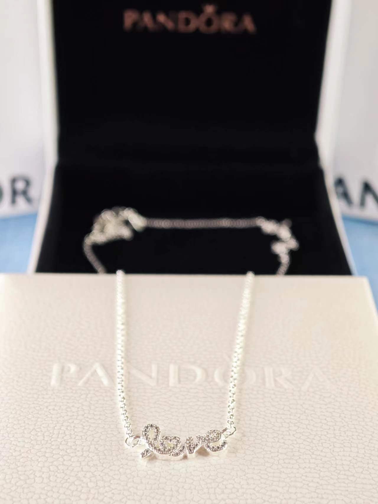 Sparkling Handwritten Love Collier Necklace 45CM