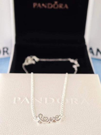 Sparkling Handwritten Love Collier Necklace 45CM