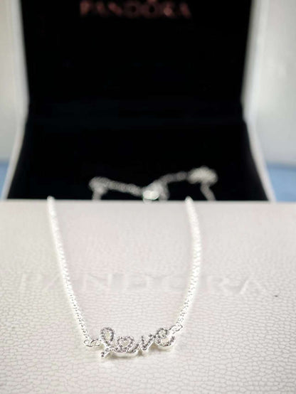 Sparkling Handwritten Love Collier Necklace 45CM