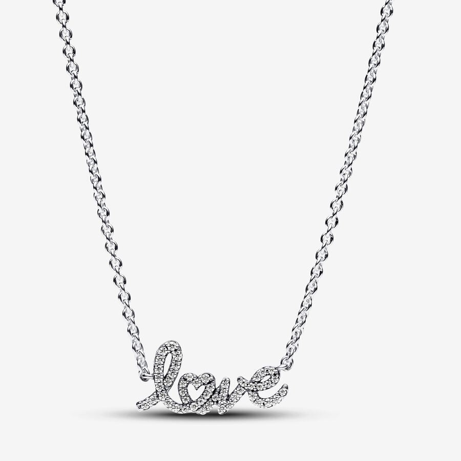 Sparkling Handwritten Love Collier Necklace 45CM