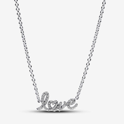 Sparkling Handwritten Love Collier Necklace 45CM