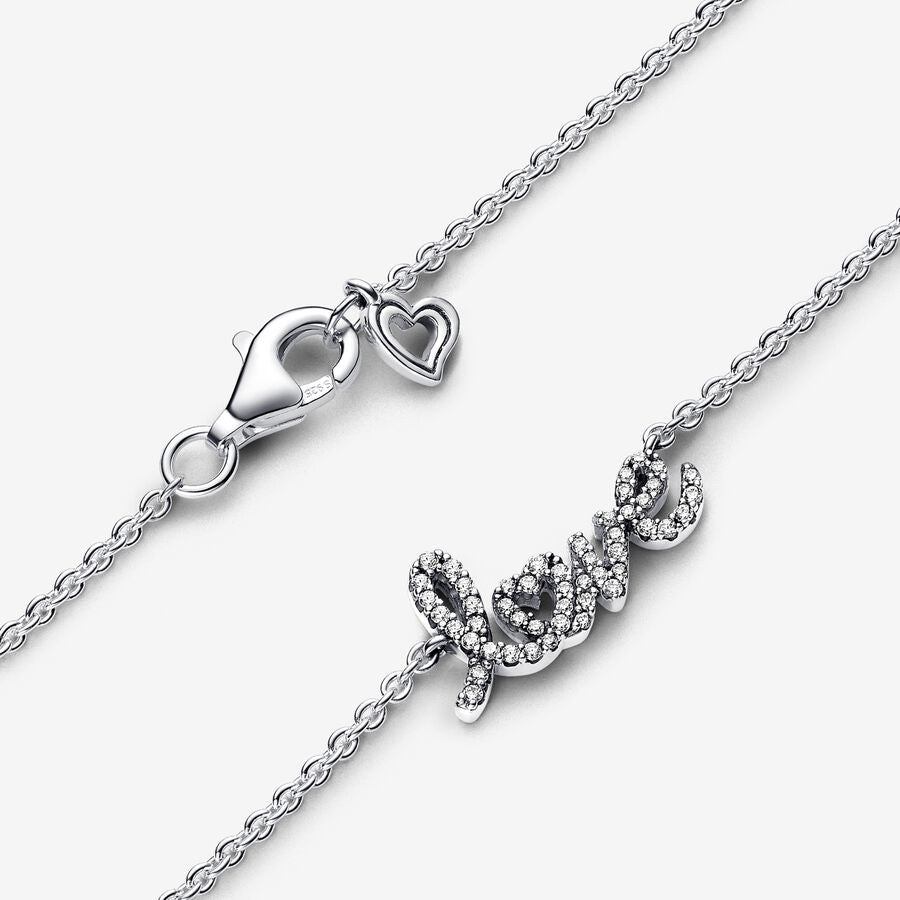 Sparkling Handwritten Love Collier Necklace 45CM