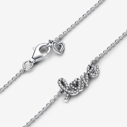 Sparkling Handwritten Love Collier Necklace 45CM