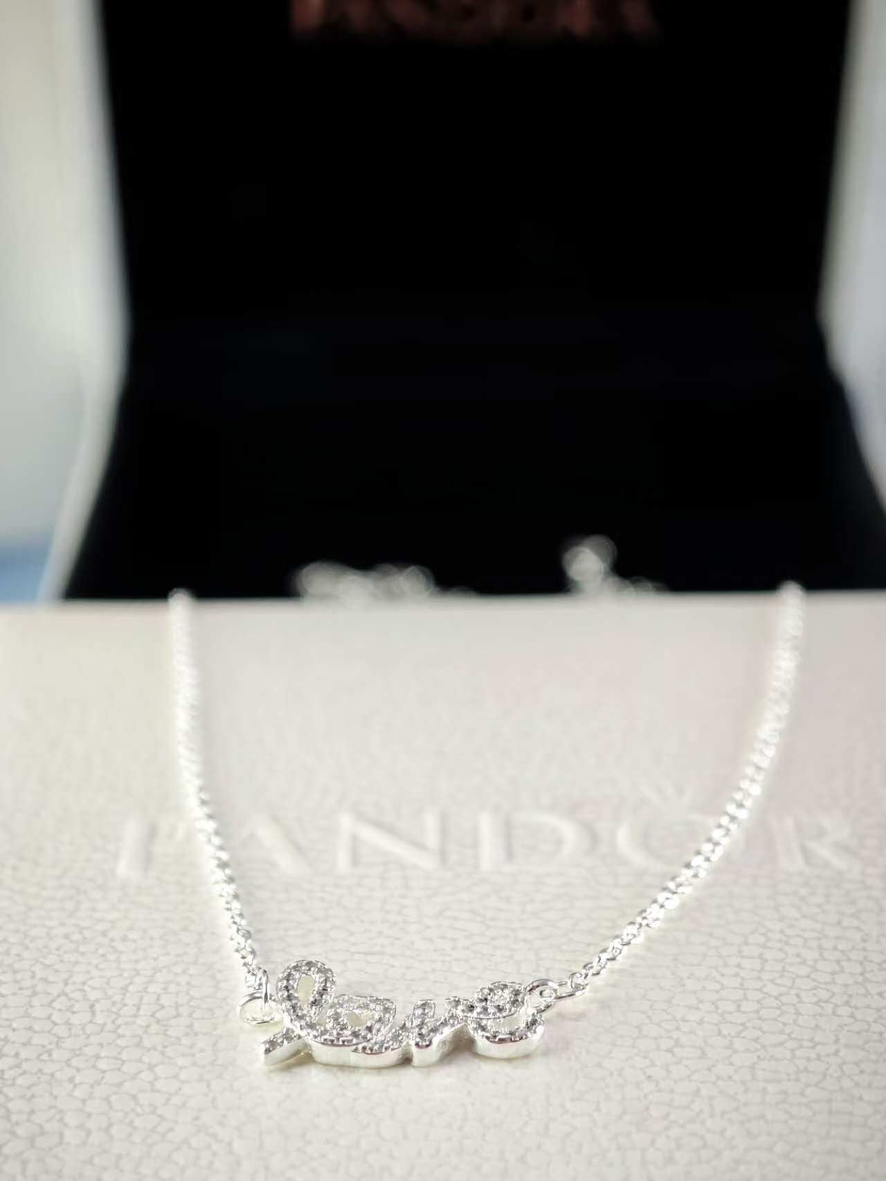 Sparkling Handwritten Love Collier Necklace 45CM