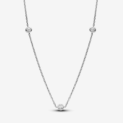 Era Bezel Lab-grown Diamond Station Necklace Sterling Silver 50CM