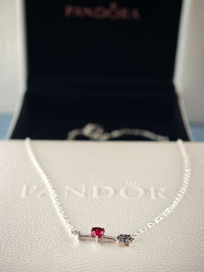 Arrow & Murano Glass Heart Necklace