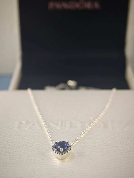 Sterling Silver Elevated Purple Heart Necklace