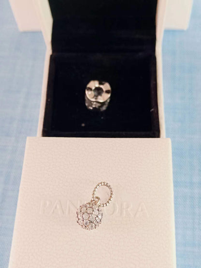 Silver Pave Ball Pendant 