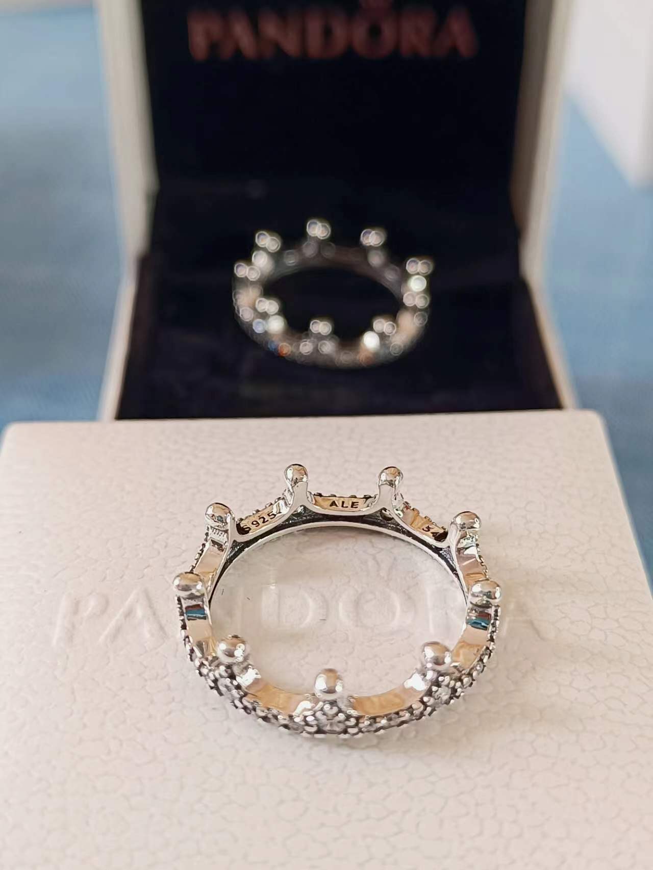 Clear Sparkling Crown Ring