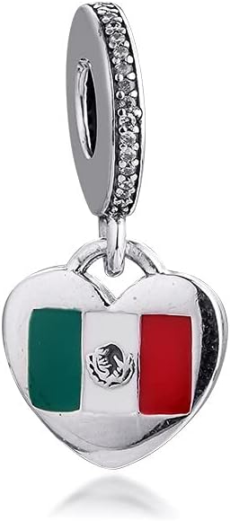 I Love Mexico Charms Sterling Silver
