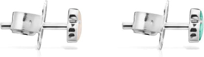 Mini Colour Earrings Made of Silver with Gemstones, Sterling Silver