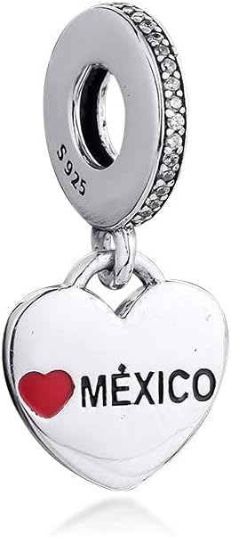 I Love Mexico Charms Sterling Silver