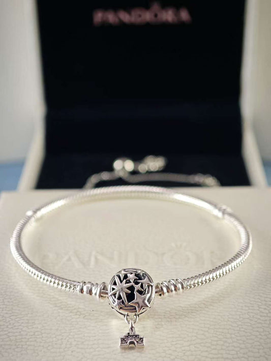 Disney Parks Fantasyland Castle Shooting Star Snake Chain Bracelet