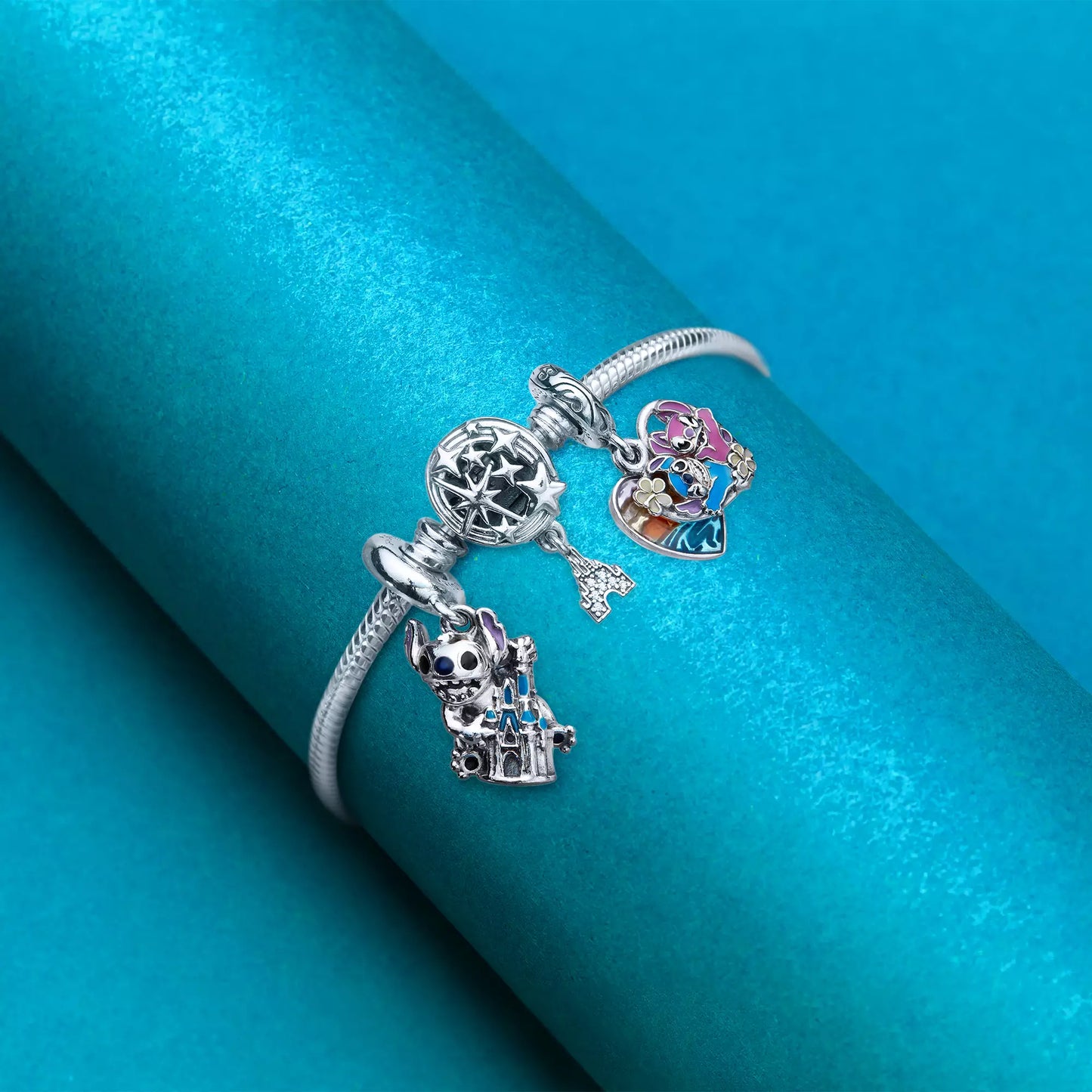 Disney Parks Stitch and Fantasyland Castle Dangle Charm
