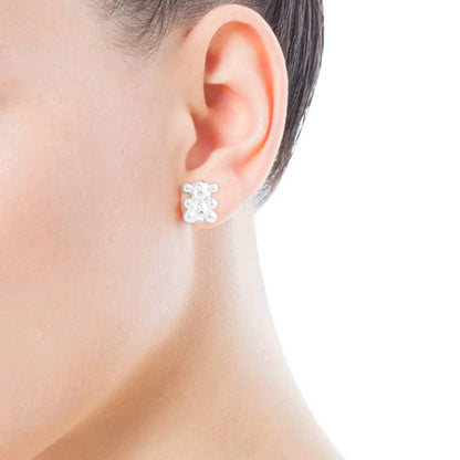 Silver Bubble Bear Earrings
