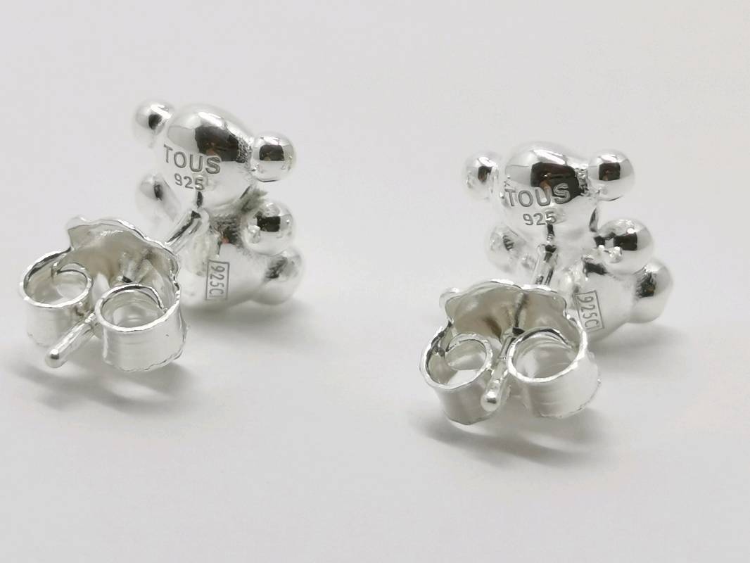 Silver Bubble Bear Earrings
