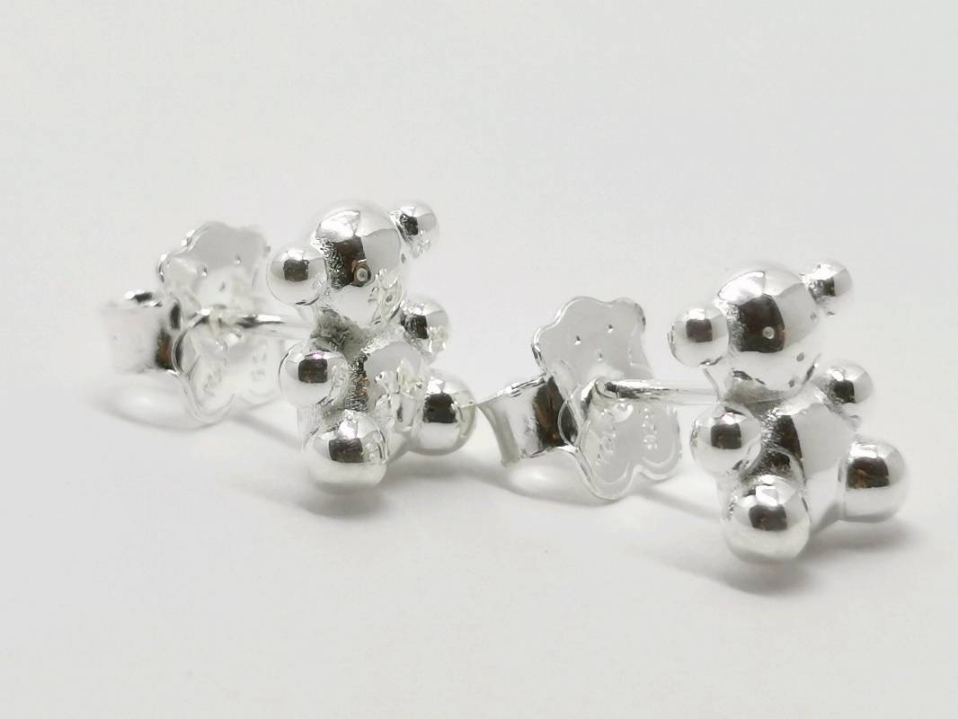 Silver Bubble Bear Earrings