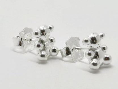 Silver Bubble Bear Earrings