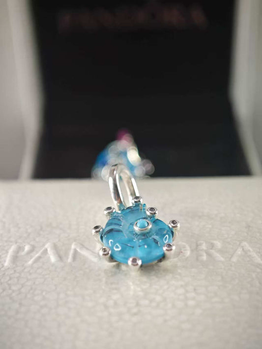 Blue Murano Glass Sea Snail Dangle Charm