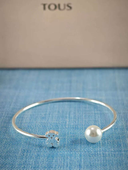 Silver TOUS Sweet Dolls Bracelet with pearl