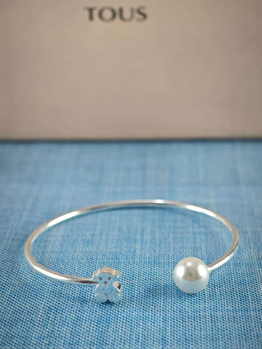 Silver TOUS Sweet Dolls Bracelet with pearl