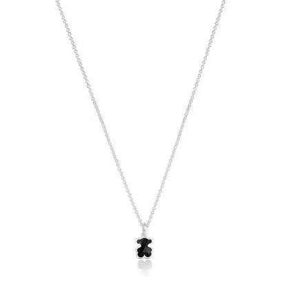 Silver Bear Color Necklace