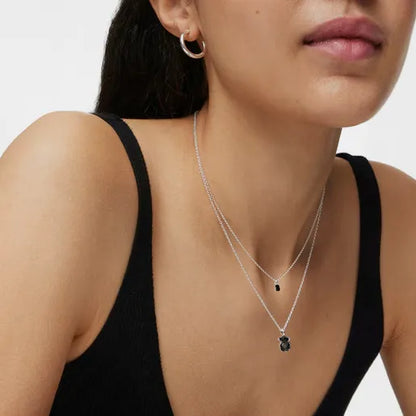Silver Bear Color Necklace